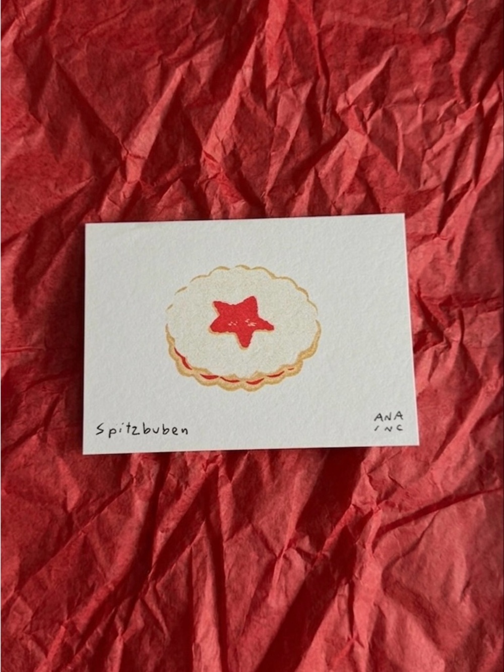 Ana Inciardi Cookie Art Print with Red Star Accent - Spitzbuben